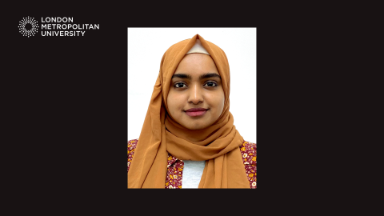 A photo of a student in a hijab that meets all the requirements for an ID card photo