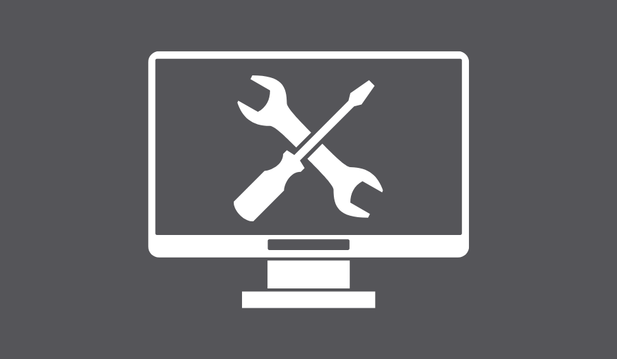 Computer graphic with tools on the screen