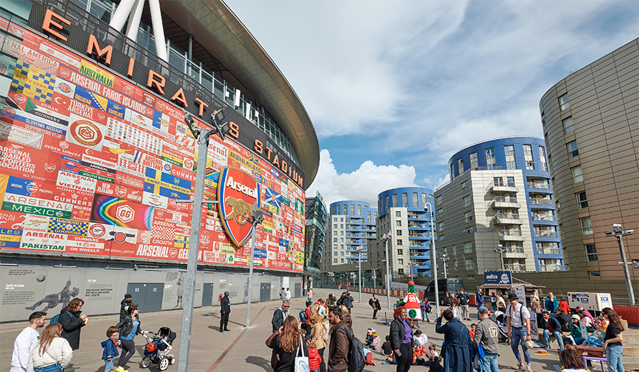 Arsenal FC's stadium and concourse