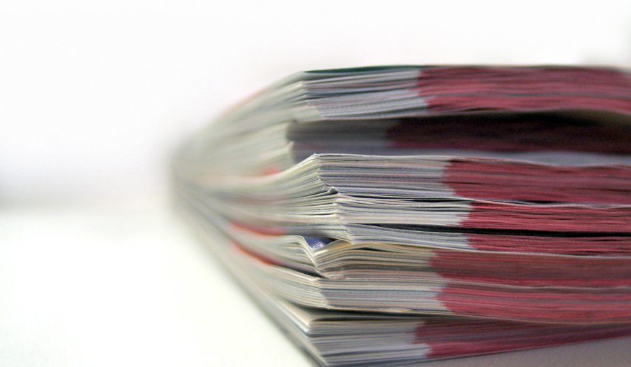 A stack of documents