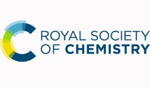 Words 'Royal Society of Chemistry' in blue written on a white background