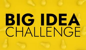 London Met Big Idea Challenge on a yellow background of bulbs