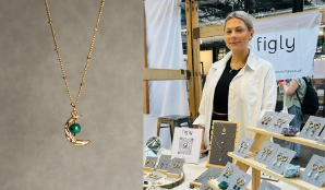 London Met graduate Evelina Sarupiciute selling their Figly jewellery at East London market